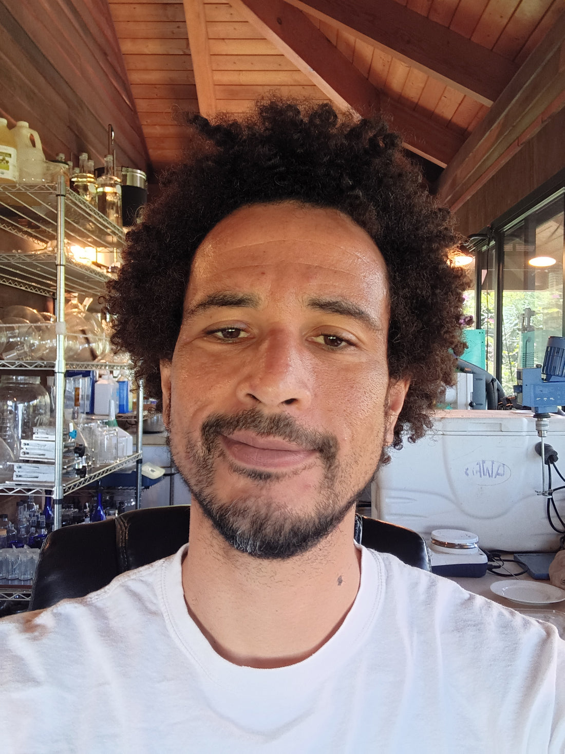 Ray Lovetree at work in the Upcountry Maui lab